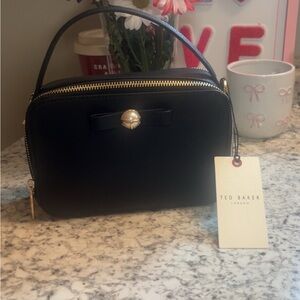 Ted Baker Black Crossbody Bag with Gold Accents